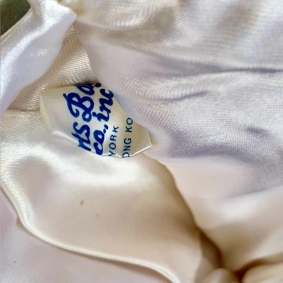 RARE 🦋 Vintage Floral Beaded Evening Bag Silver & White - Picture 10 of 12